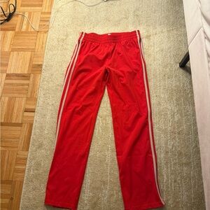 Splits59 Vibrant Red Track Pants with White Stripes